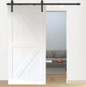 White K Brace Barn Door