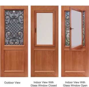 1/2 Glass Colonial Wrought Iron 2 In 1 Door