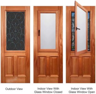 1/2 Glass Colonial 2 Panel 2 In 1 Door