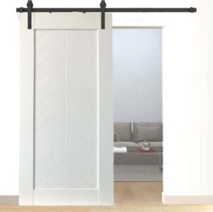 White Herringbone Barn Door